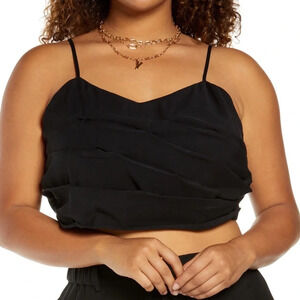 OPEN EDIT Pleated Crop Cami (Plus Size), 1X, NWT​